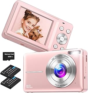 Digital Camera,Nsoela Vlogging Camera with 32GB Memory Card FHD 1080P 44MP with 16X Digital Zoom, Portable Mini Camera for...