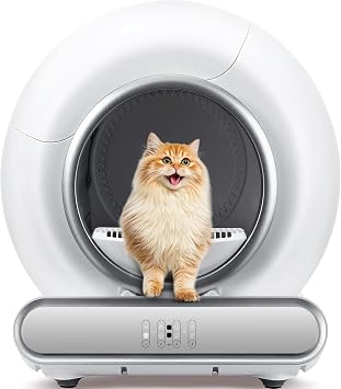 Self Automatic Cleaning Cat Litter Box w/Liner, Dual Sensor Protection for Multi Cat, APP+ Panel Control, Odor Removal, Health Monitoring, Large Capacity Litter Box