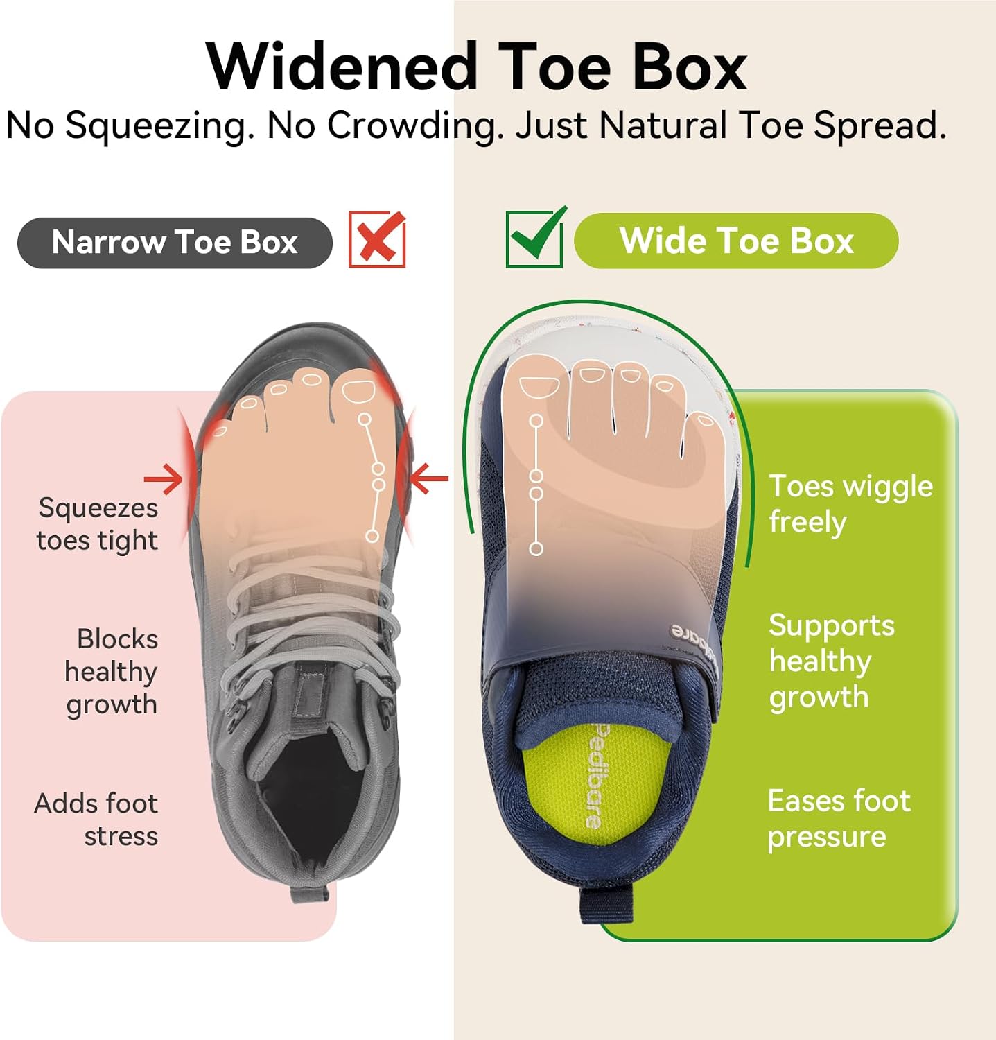 Toddler Barefoot Shoes Wide Toe Box Zero Drop Velcro Sneakers Baby