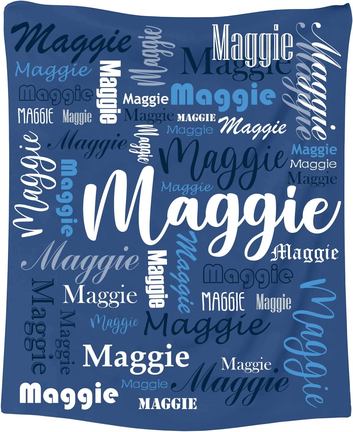 Hoomall Personalized Blanket with Name, 30 * 40in Dark Blue