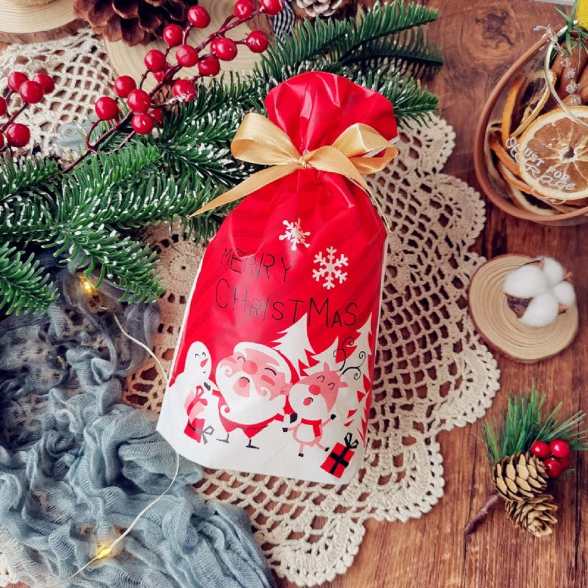 Exсluѕіvе Sресіаl 50 Count Gift Bags Christmas Drawstrings Bag Goody Bags for Party Favors Holiday Gifts Wrapping, 6x10.3 Inches Exсluѕіvе Dіѕсоunt 80% оƒƒеr 50 Count Gift Bags Christmas Drawstrings Bag Goody Bags for Party Favors Holiday Gifts Wrapping, 6x10.3 Inches