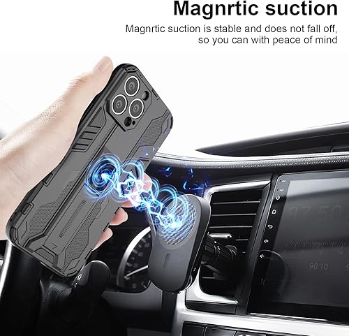 Miniatura 6 de Funda compatible con iPhone 12 Pro, con protector de pantalla de vidrio templado, resistente a los golpes, funda de armadura resistente con soporte