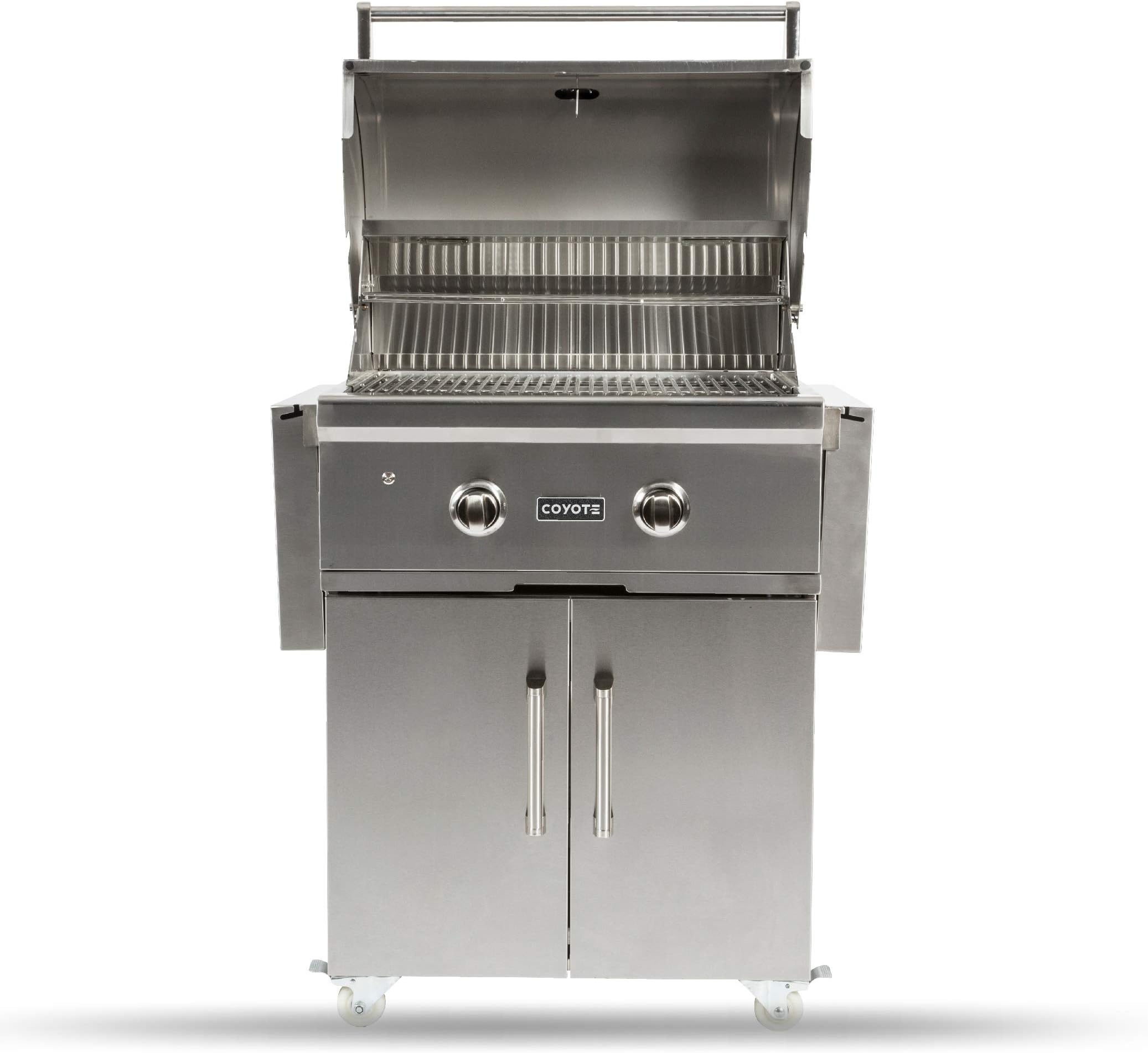 Coyote Outdoor Kitchen Grill | 28- inch Freestanding Natural Gas Grill | 2 Burner Barbecue | Premium BBQ | Great For Outdoor Kitchens | Top-Tier Warranty | C-Series C1C28NG-FS