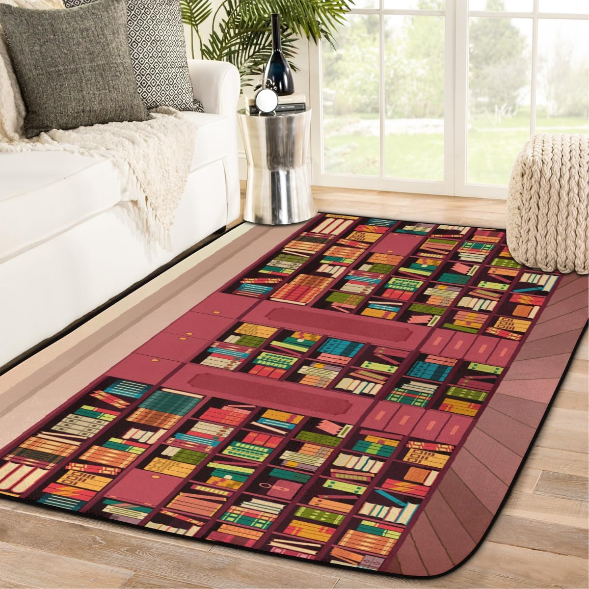 Bathroom Rug Mat 48”x72”/4’x6’, Non Slip Rug Pads for Hardwood Floors and Tiles, Reusable and Washable Tape for Area Rugs, Dual Sided Adhesive Gripper Keep Corners Flat