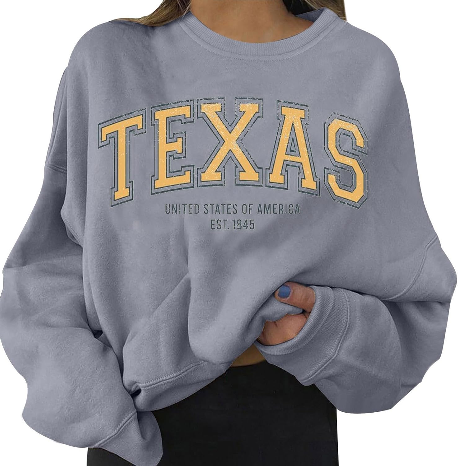 Nevada Sweatshirts For Women Round Neck Letter Graphic Cute Pullover Relaxed Fit Long Sleeve Hoodie Teen Girls Fall Clothes