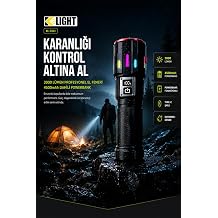 ROBO K-Lite serisi KL-5142  arjl  Ultra g l   ok Fonksiyonlu Dijital Profesyonel El feneri [Enerji S n f  A+++]