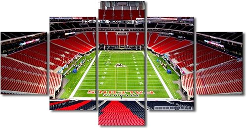 Vista 216 de Cuadros de estadios deportivos de fútbol americano de Minnesota, cuadros de vikingos, 5 paneles, lienzo para pared, arte de pared del estadio