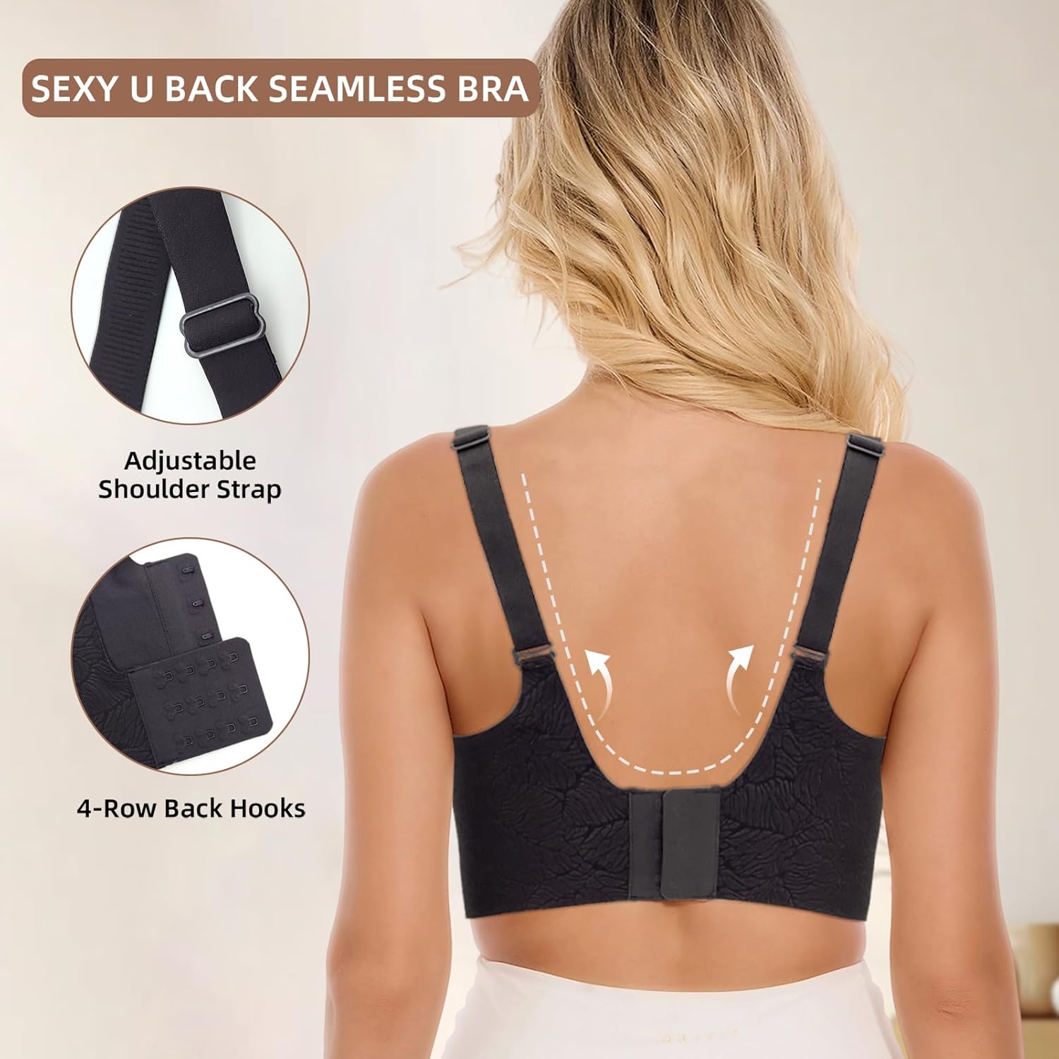 Wireless Jelly Bra for Women No Underwire Seamless Full Coverage Push Up Support Bralette Comfortable Scalloped Everyday Bra - Image 4