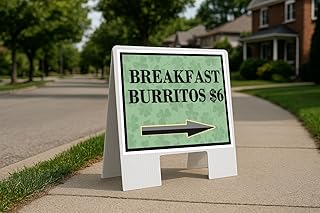 Breakfast Burritos $6 St. Patrick'S Day Irish Dark Clover Directional Arrows A-Frame Double Sided 23x23 in. sign