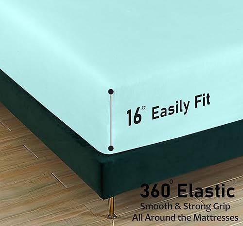 Miniatura 4 de RUVANTI Sábanas de franela de tamaño matrimonial, juego de sábanas de franela 100% algodón cepillado, bolsillos profundos de 16 pulgadas (se adapta