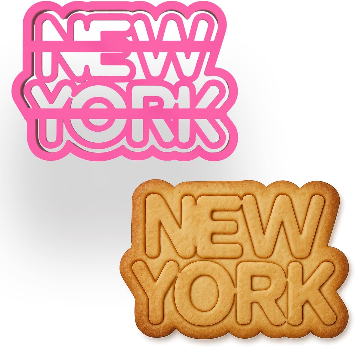 New York Word Cookie Cutter – 4x2.76" City Name Design for NYC-Themed Baking & Gifts (Random Color) image 2