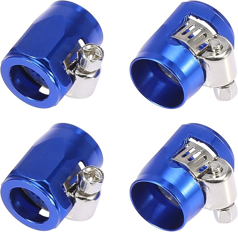 Abraçadeira finalizadora de mangueira AN6 Hexagonal X AUTOHAUX Azul – Conjunto com 4 unidades