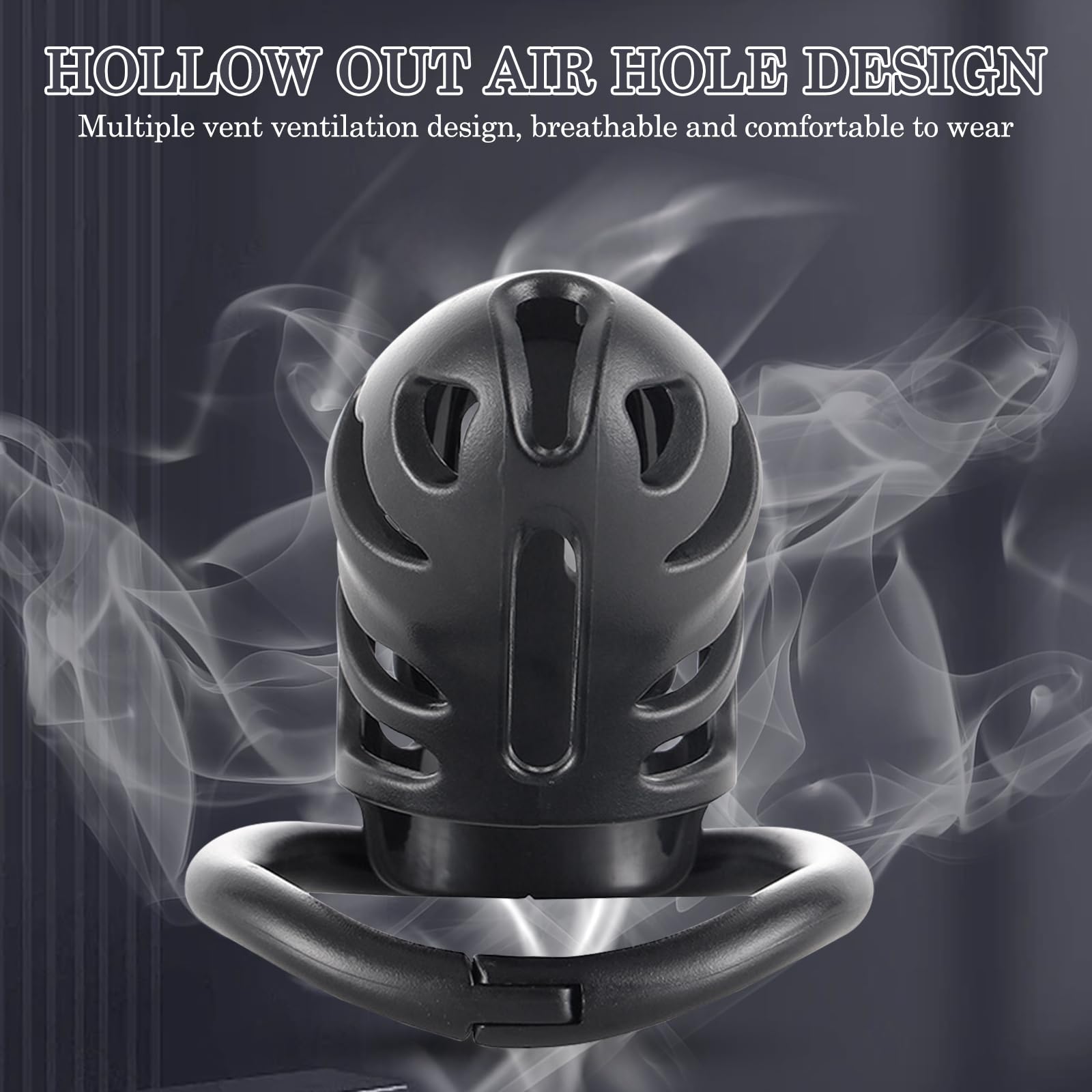 BDSMJOY Chastity cage con 3 Anelli per il Pene Rimovibili, Gabbia pene per uomo, Design ergonomico uomo pene Cock cage, Comodo da indossare, buona traspirabilità
