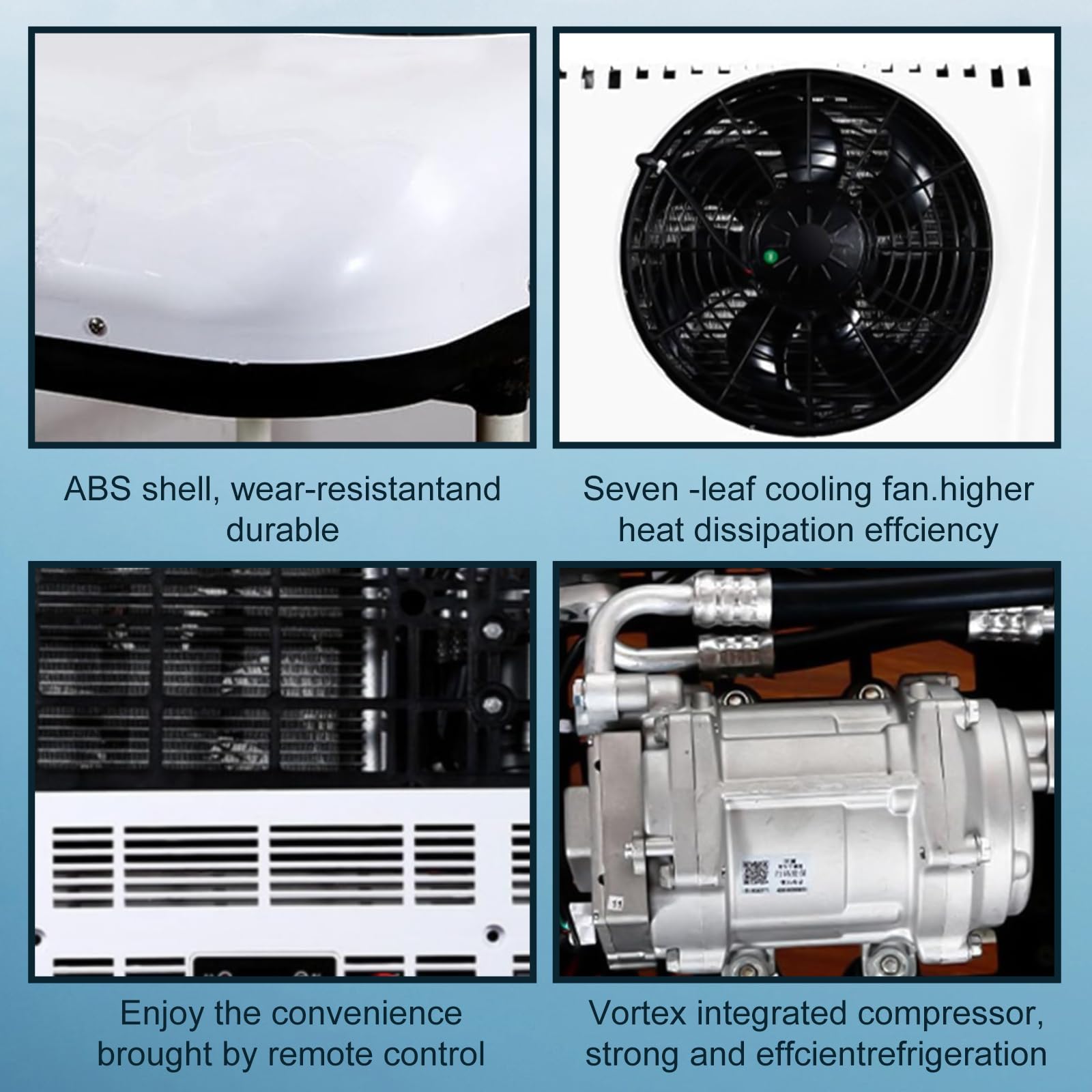 Aire acondicionado de 24 V para caravanas, autocaravanas, techo de CC, compresor de aire acondicionado móvil para furgonetas, todoterrenos, camiones, coches
