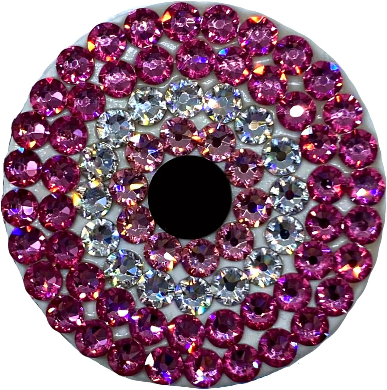 Handmade Bling Pink Evil Eye on White Phone Grip/Phone Stand Created with Swarovski® Crystals