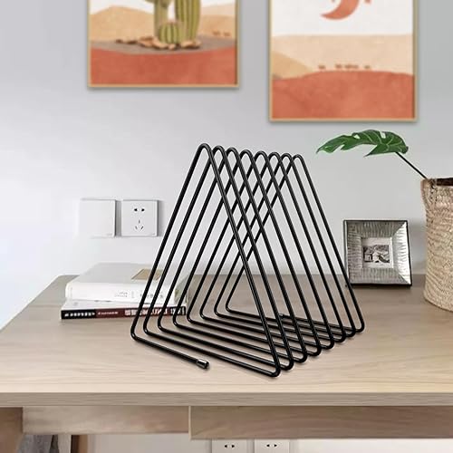 Miniatura 4 de 2 estantes de almacenamiento de discos de vinilo, estante de exhibición de álbumes de revistas de metal de 14 ranuras, soporte para discos de