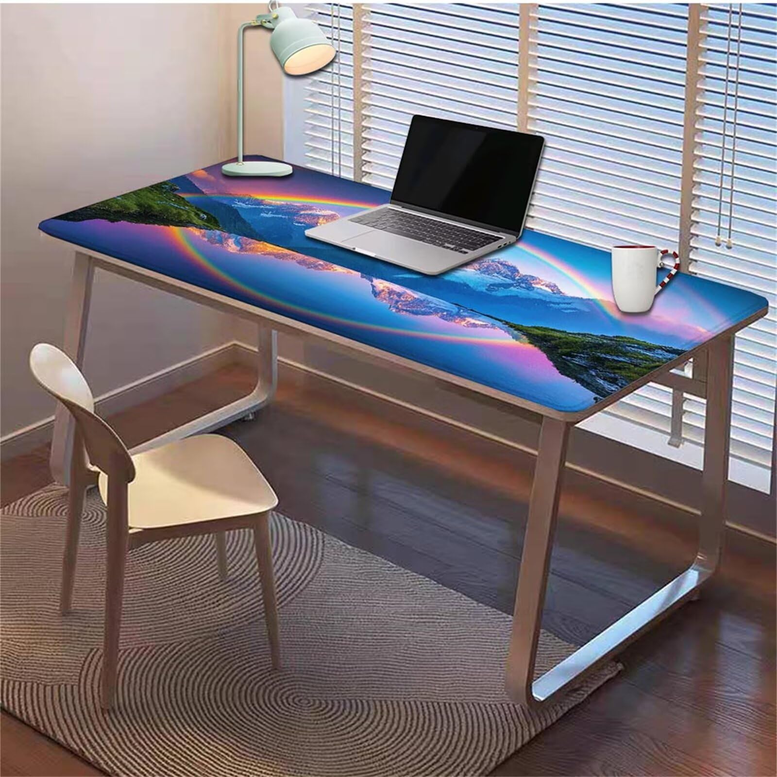 Gamingowa podkładka pod mysz 1200 x 600 x 3 mm, XXL, wodoszczelna, odporna na ścieranie, z przyszytymi krawędziami, niebieska, podkładka na biurko, poprawia prędkość i precyzję, do komputera, biura