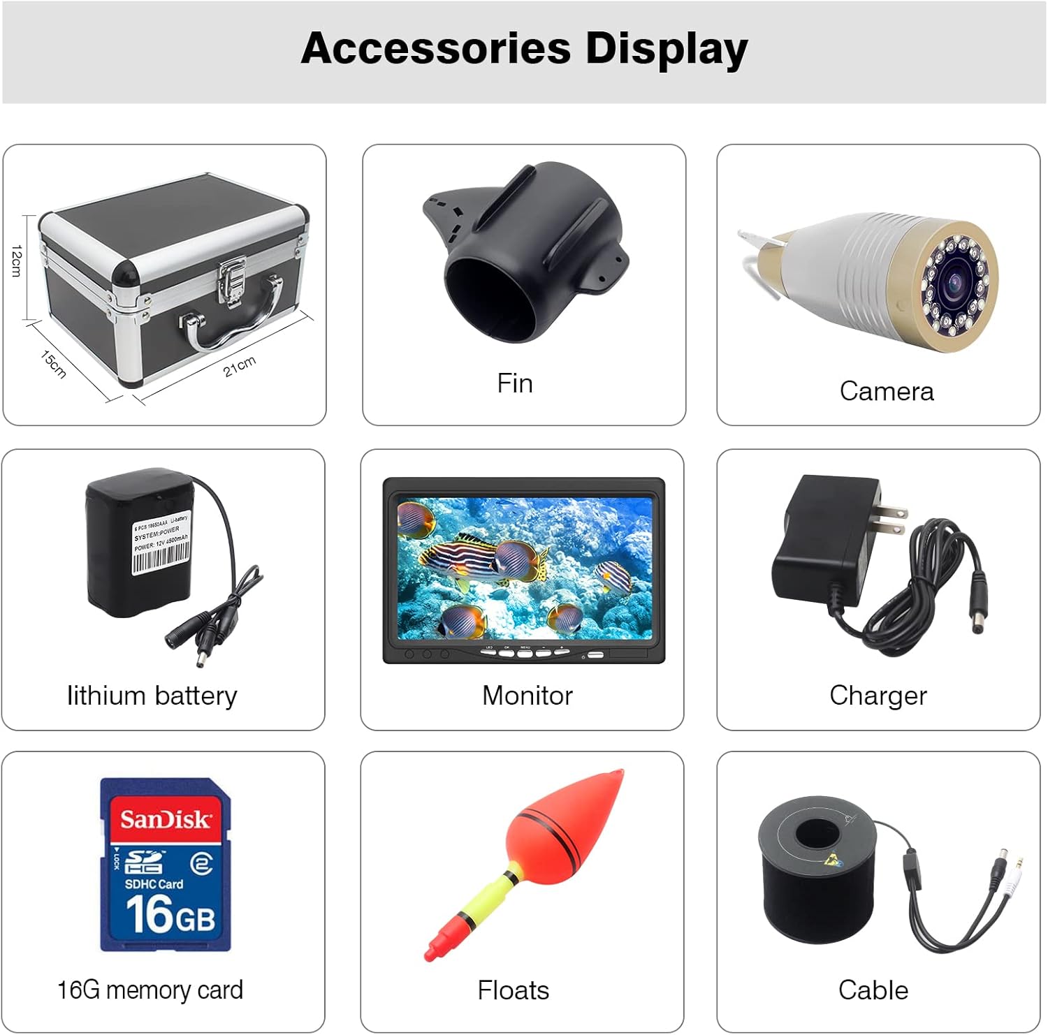 Big Sale MOOCOR Underwater Fishing Camera, Upgraded 720P Camera w/ DVR, Portable Video Fish Finder with 1280x720 IPS 7 inch Screen, 12pcs IR and 12pcs LED White Lights for Ice, Lake, Boat, Sea Fishing