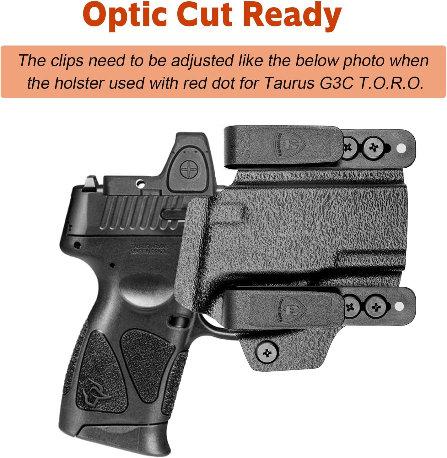 WARRIORLAND IWB & OWB Convertible Holster, Select Fit Glock 43X/ 17/19/ 19X/ 22/23/ 26/31/ 32/43/ 44/45, Taurus G2C/ G3C, 1911 5" No Rail, Sig P320 M17/ M18, Optic Cut & Adj. Ride Height, Right Hand
