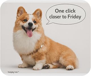 Corgi Puppy One Click Closer to Friday Mouse Pad. Adorable Corgi Gift. Great Gift for Coworkers or Dog Lovers