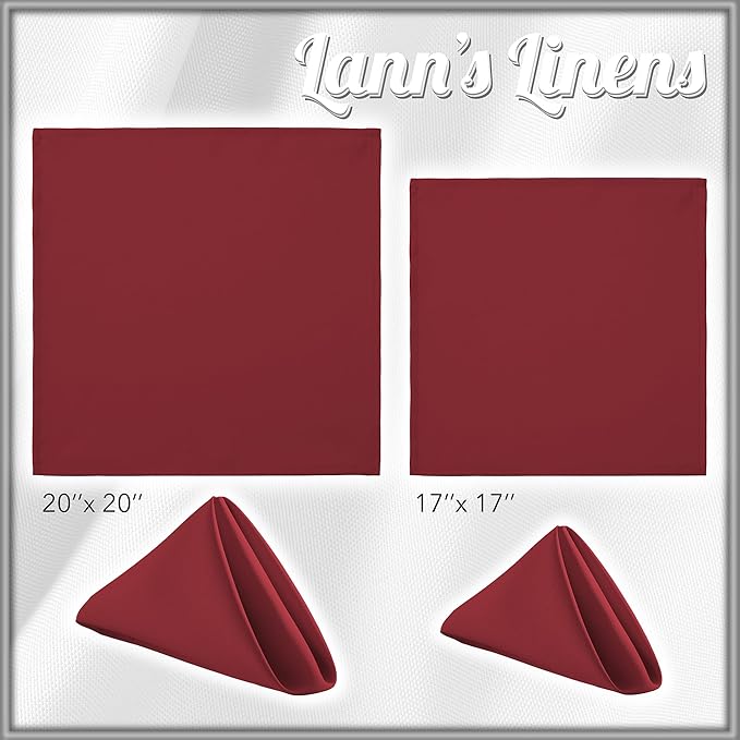 Lann's Linens Juego de 12 Servilletas de Tela 50.8cm - Burdeos miniatura 8