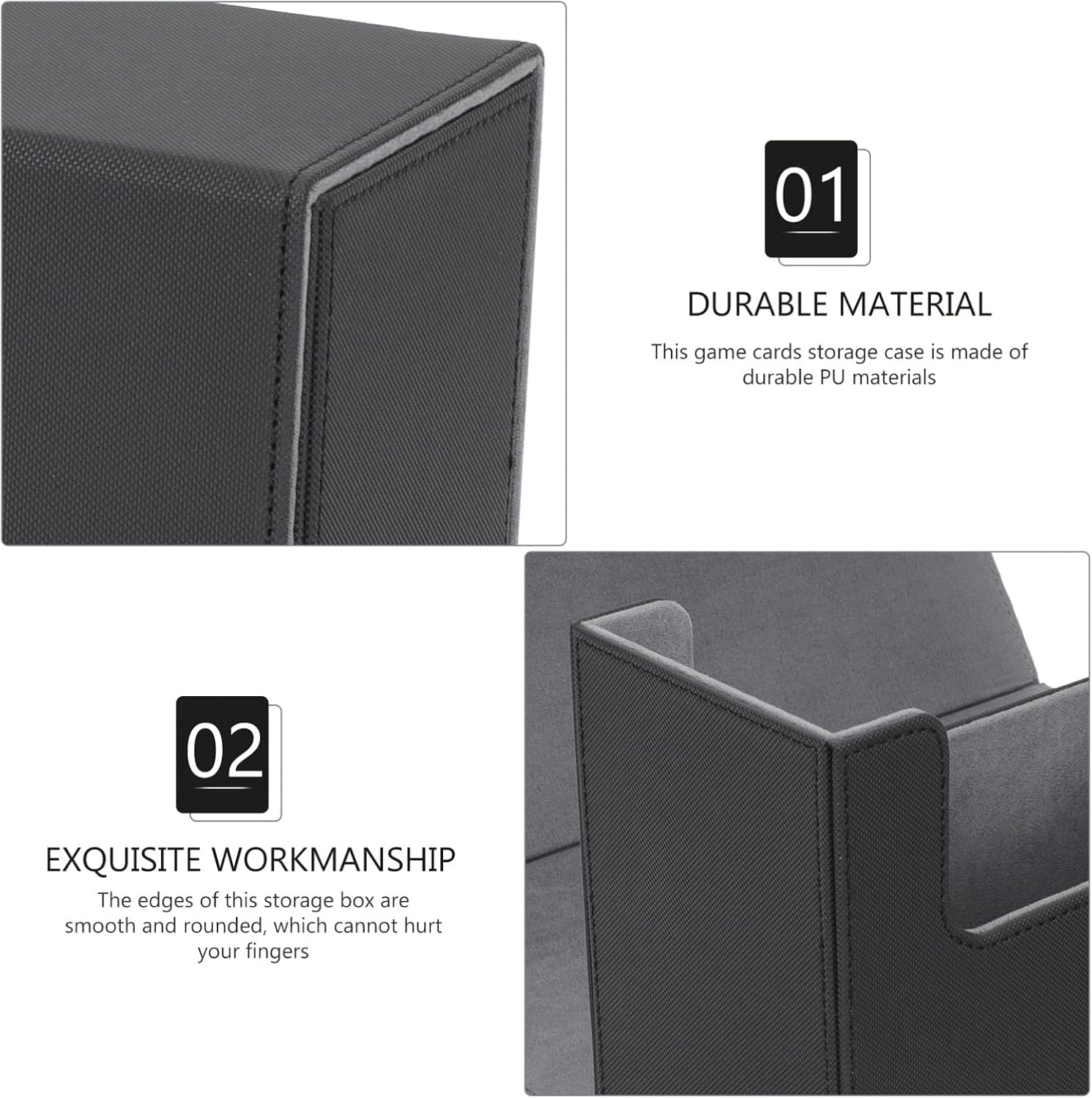 STOBAZA Sports Card Storage Box Large Capacity Pu Holder for Trading Cards Baseball Basketball and More Easy to Carry Organizes