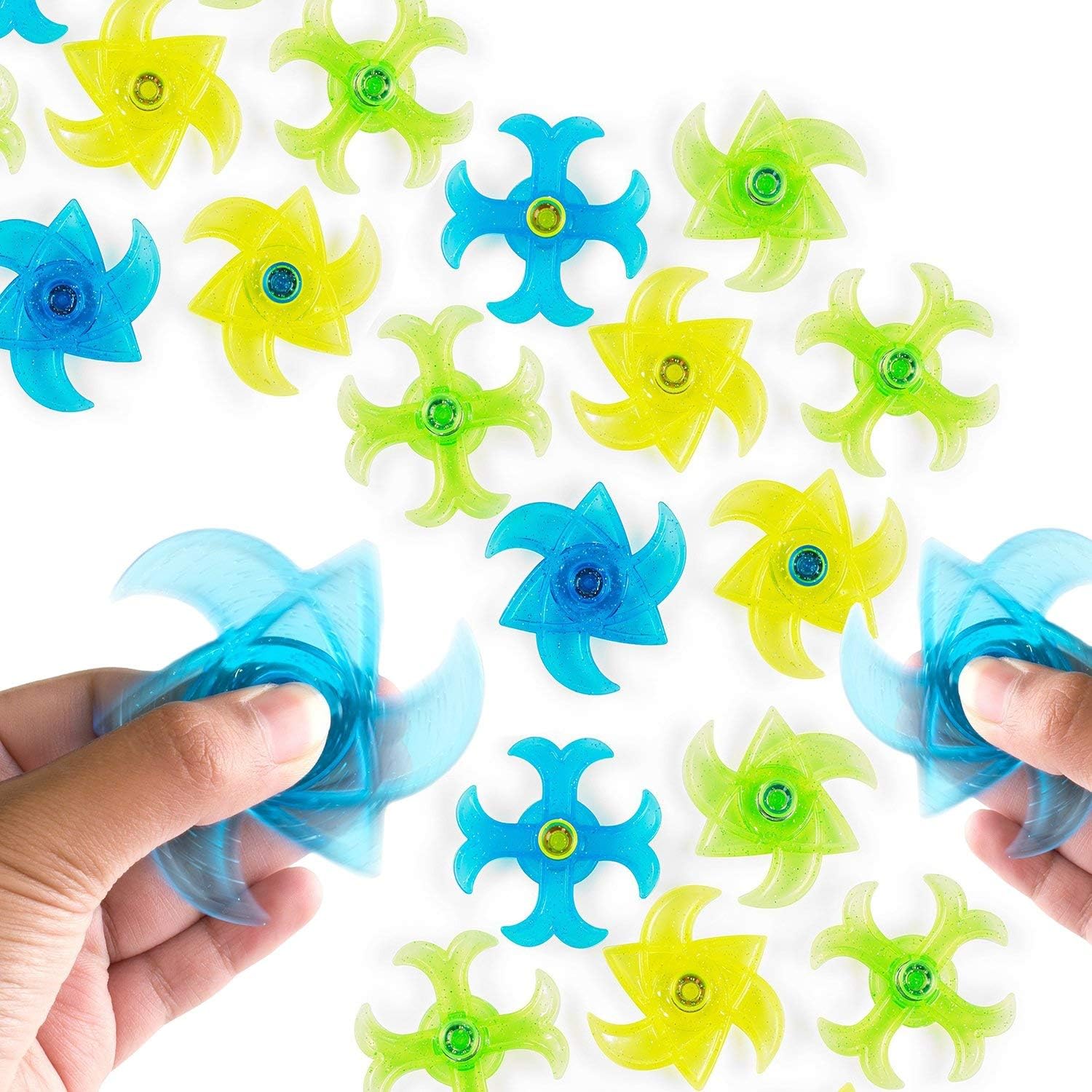 Mini Finger Gyro Fidget Spiral Twister Toys Party Pack by Super Z Outlet (Assorted 48 Pack)