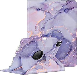 Fintie Rotating Case for iPad Pro 11-inch (4th / 3rd Generation) 2022/2021-360 Degree Swiveling Stand Cover w/Pencil Holder, Auto Sleep/Wake, Also Fit iPad Pro 11" 2nd/1st Gen, Lilac Marble