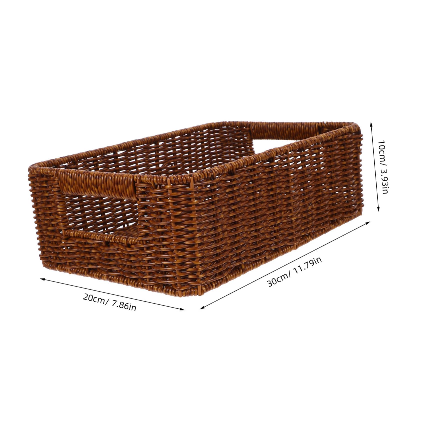 SOLUSTRE Versatile Wicker Organizer Rectangle Basket for Kitchen Bathroom Office