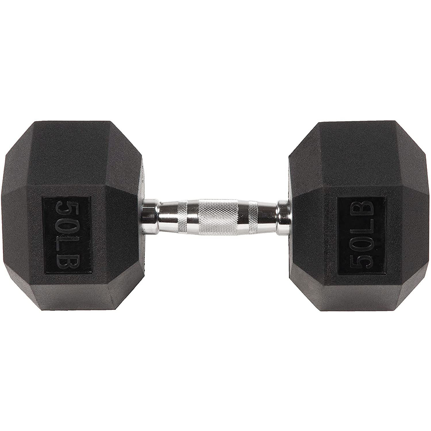 Photo 1 of ** minor scratch **Fitvids Rubber Encased Hex Dumbbell, 50LB Single