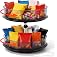 2 Tier Snack Carousel, Rotary Turntable Organizer for Snack Bar Organizer and Snack Display, Countertop & Under Sink Organize