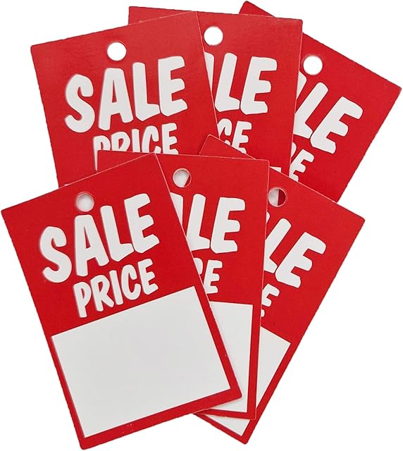 Swift Sale Price Card Clothing Promotional Tags 75 mm x 50 mm (Pack of 100)