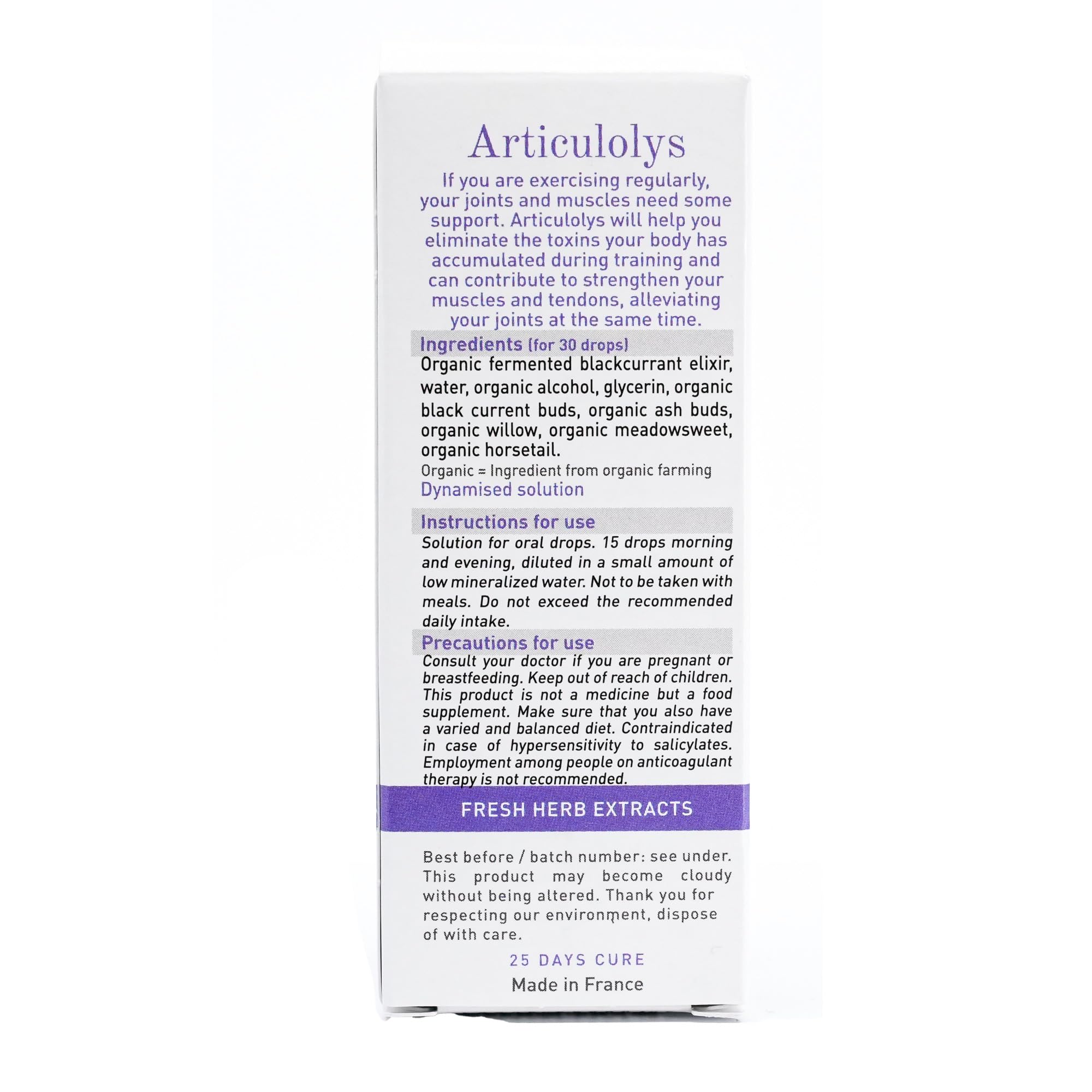 Herbiolys | Complexes de Plantes Fraîches Bio | Articulolys | Articulation | Phytothérapie - Gemmothérapie Bio | 50 ml