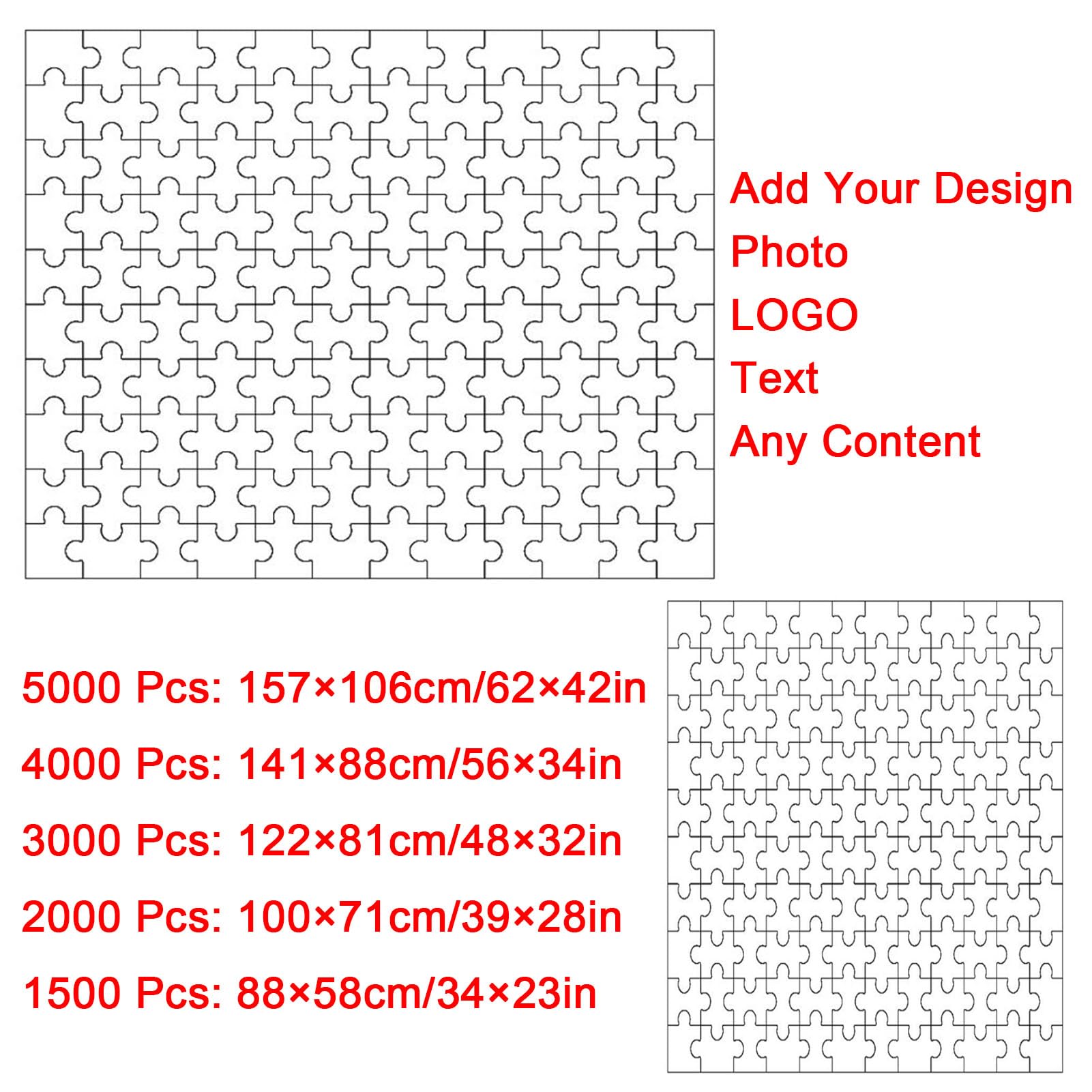 Personalisiertes Foto-Puzzle 5000/4000/3000/2000/1500 Teile, Fotopuzzle Selbst Gestalten, Individuelles Puzzle mit Bild, für Geburtstage Weihnachten Valentinstag Hochzeiten Geschenk,5000Pcs