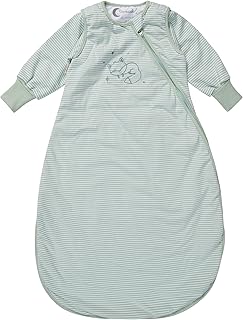 Sterntaler Schlafsack mit Armen 80cm Fuchs Filou - Jersey, leicht wattiert -abnehmbare Ärmel mit Klettverschluss & Handstulpen - 2-Wege-Reißverschluss & Kabelöffnung - für Kinder - 1,00 TOG eisgrün