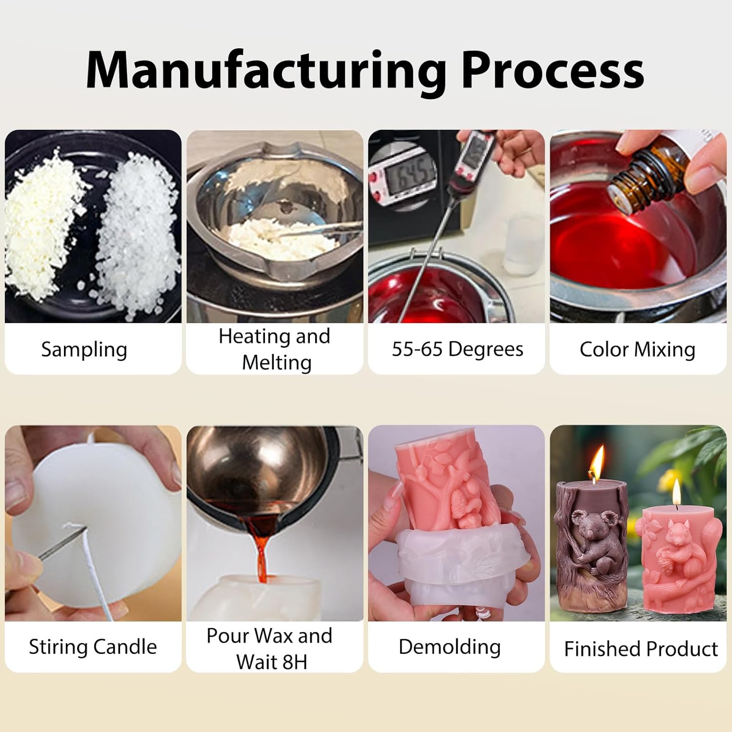 4 Pack 3D Animal Silicone Candle Molds, DIY Bear Koala Squirrel Pillar Candle Molds, Epoxy Resin Casting Molds for DIY Resin Craft, Candle & Soap Making, Perfect for Home Decor