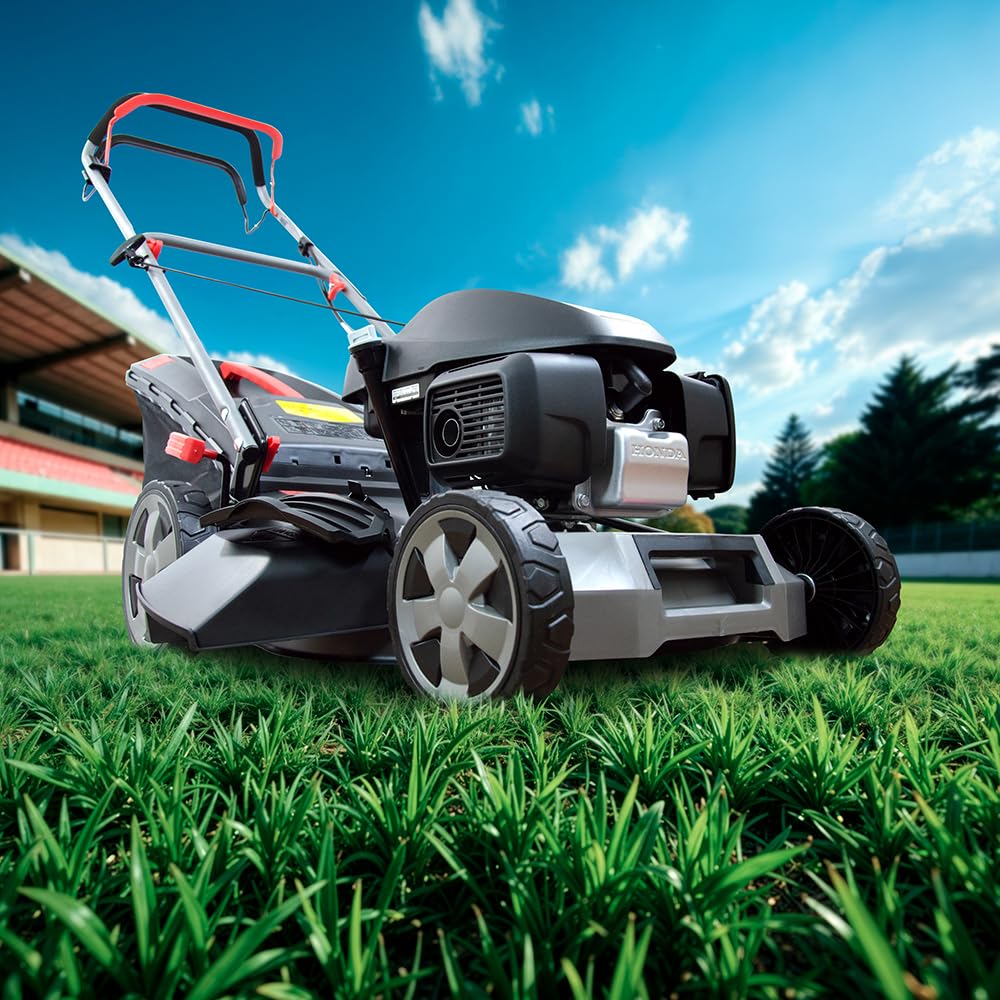 Tondeuse Thermique tractée 145CC avec Moteur Honda, Mulching et éjection latérale