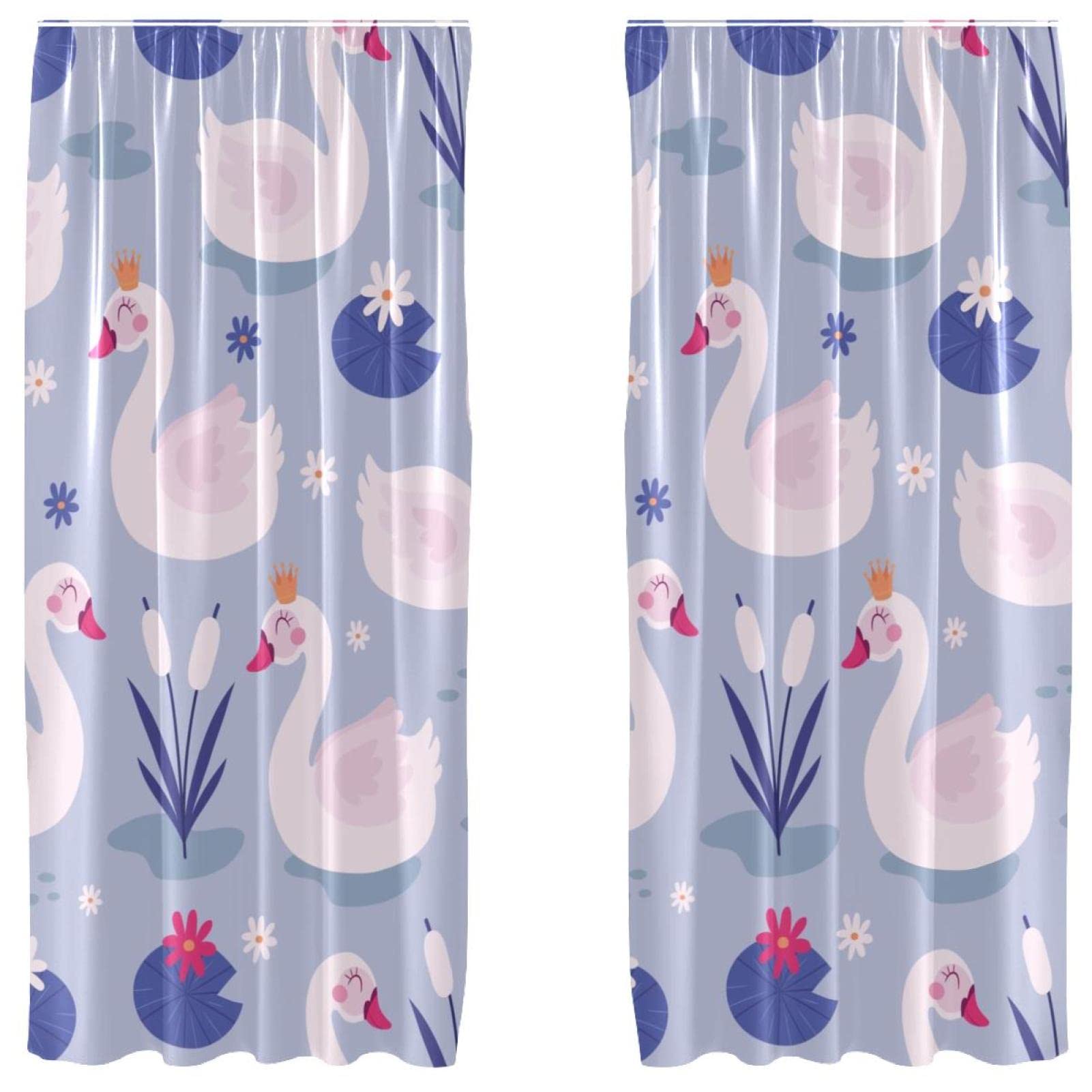 Rideaux occultants violets cygne couronne microfibres isolants 140x213 cm