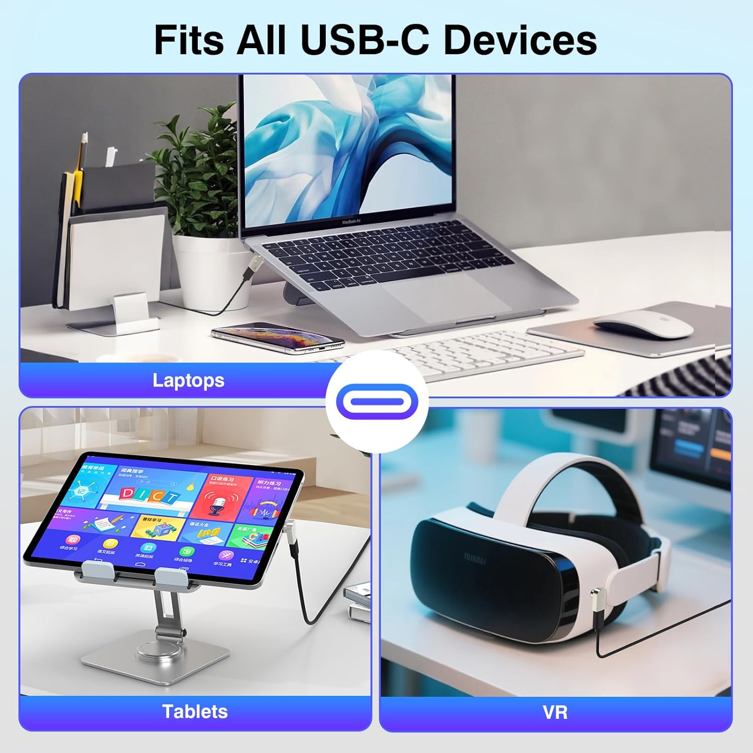 TRELC 240W USB C Magnetic Adapter 2 Pack, with 4 Connectors, Right Angle USB-C Male to Female Connector, USB4 40Gbps 8K 60Hz, Type C Extender for MacBook Pro/Air, Steam Deck, Tablet, Laptop