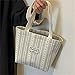 For Ladies CrescentShoulder Handbag 2025 Canvas Fashion Striped Hand Shoulder Tote Commuter For Girls Attending Class1pcs (gray)