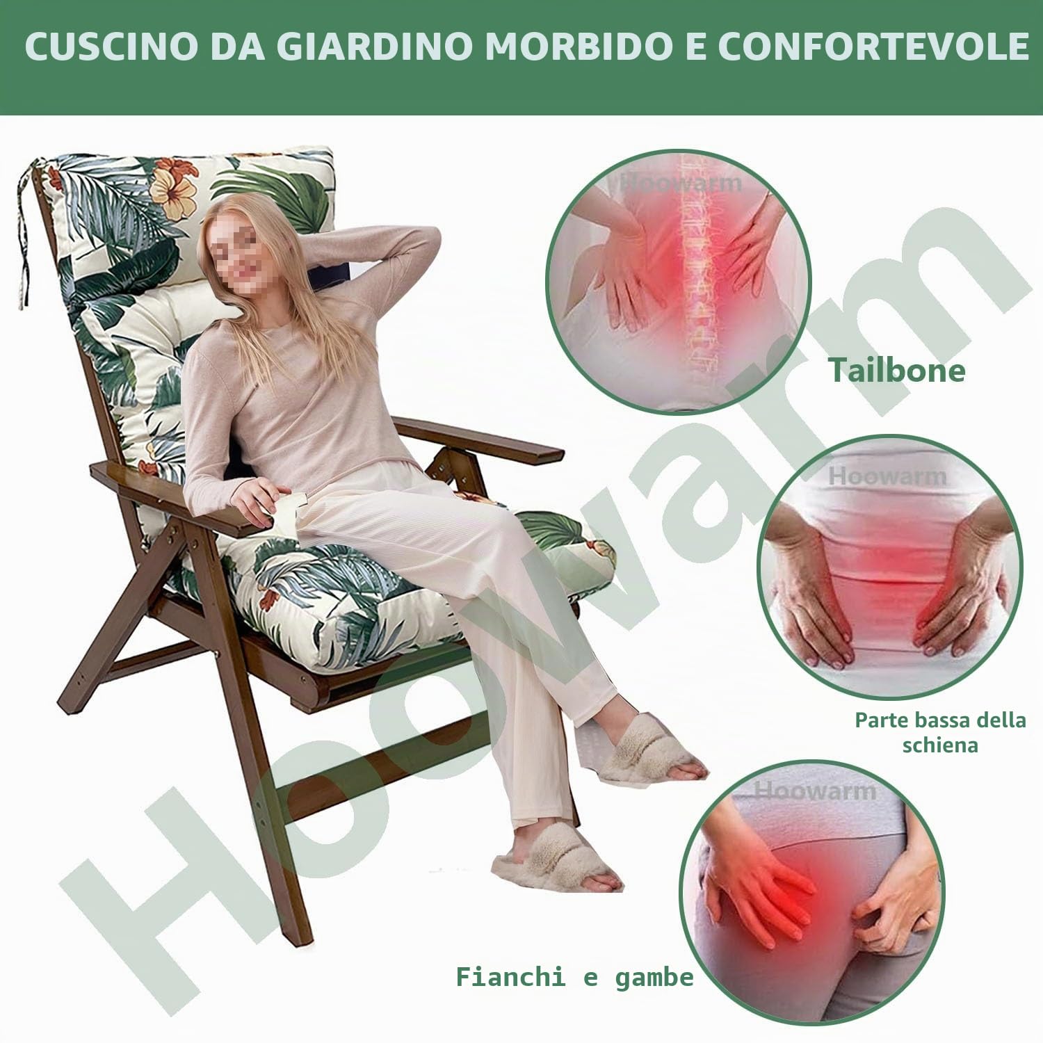 Cuscini per Sedia a Dondolo in Vimini Impermeabile Cuscino per Sdraio da Giardino Antiscivolo Cuscinos per Lettino Prendisole per Interni,Esterni, Altalena, Patio，Balcone, Spiaggia(A1,125x55x10cm)