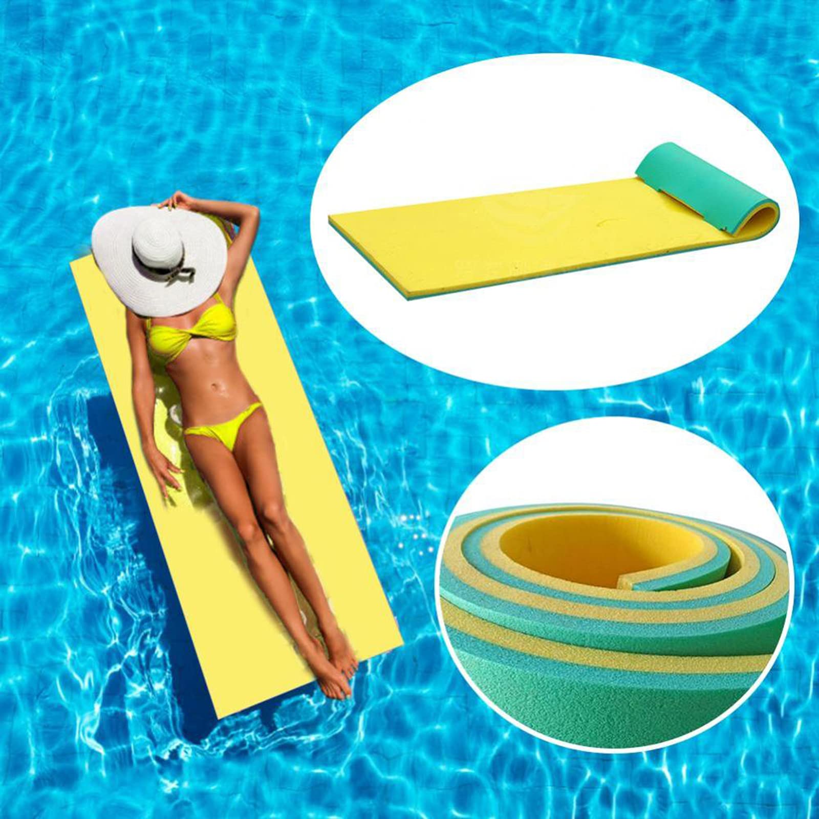 Perfeclan Ultimate - Colchón flotante de espuma para piscina, lago, río, cama individual, cojín flotante para niños