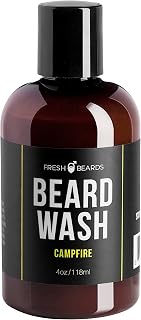 Fresh Beards Campfire Beard Collection - Wood, Sweet Smoke, and Fire Fragrance - Scented Men's Grooming Shampoo and Conditioner for Anti-Itch, Dandruff Prevention, and Healthy Growth