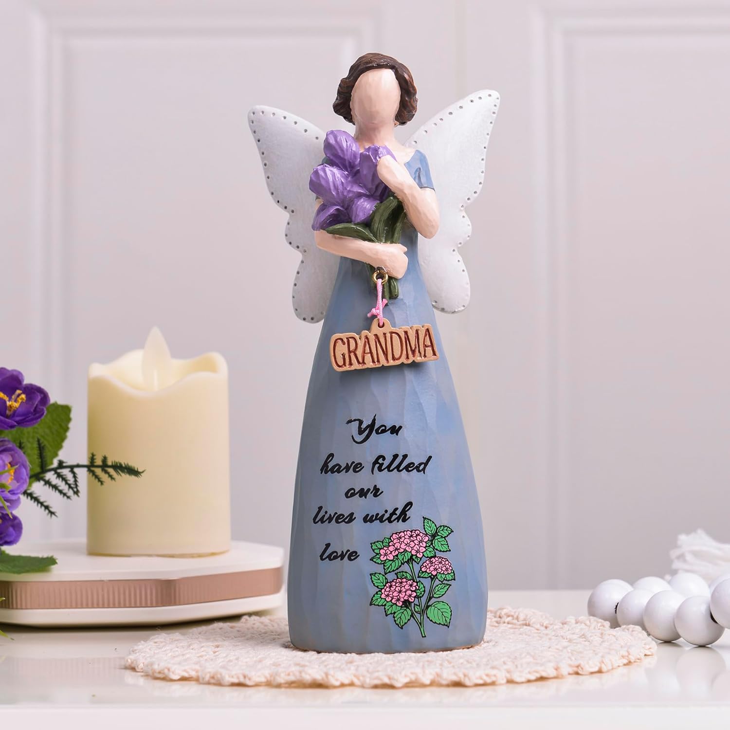 Grandma Birthday Gifts,Gift for Grandma,Angel Figurines Gifts for Christmas Birthday Mothers Day,New Grandma Gift First Time,Blessed Commemoration Statue,Sculpted Hand-Painted Figurine - Image 6