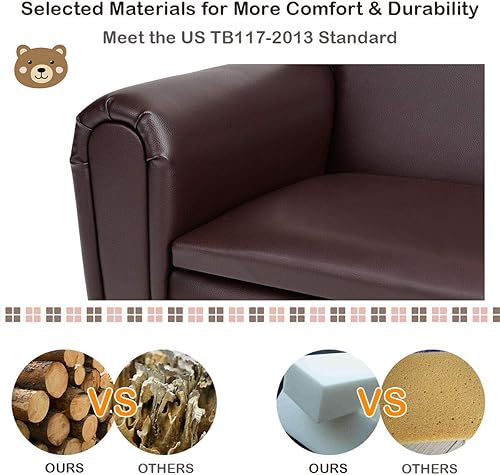Miniatura 6 de FANTASK Sofá para niños, reposabrazos para niños, muebles de sala de estar, sofá cama para niños con compartimento de almacenamiento oculto, sillón