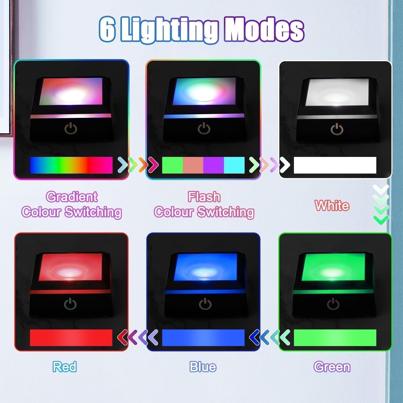 EEEKit Podświetlana Podstawka LED do Kryształu, 2PCS Zmieniająca Kolory Podstawka pod Szkło Artystyczne