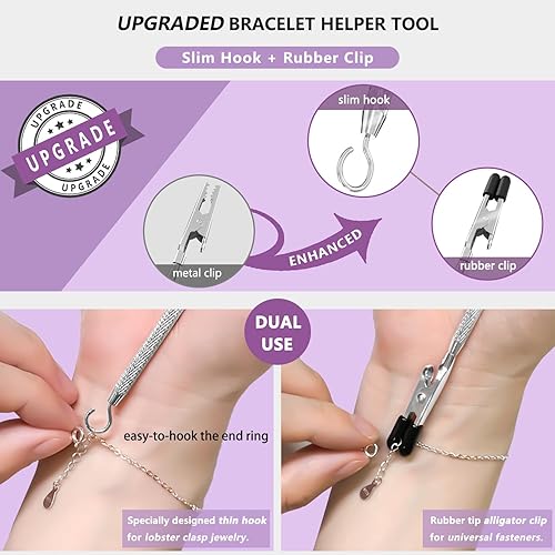 Miniatura 10 de ChangWanna Gancho para herramientas de pulsera, bonito ayudante de pulsera para ponerte a ti mismo, ayuda de ayuda fácil de usar joyas, pulsera de