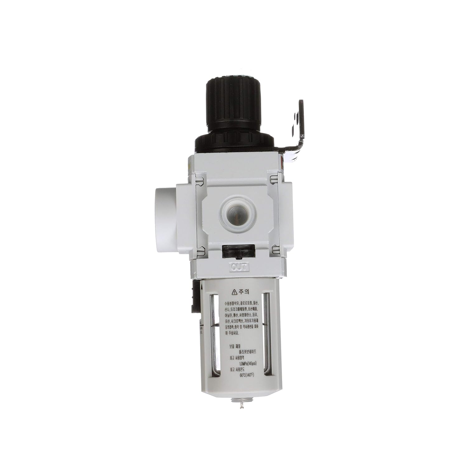 PneumaticPlus PPP2-N02BG Miniature Air Filter Regulator Piggyback Combo 1/4" NPT - 5 Micron, Poly Bowl, Manual Drain, Embedded Gauge