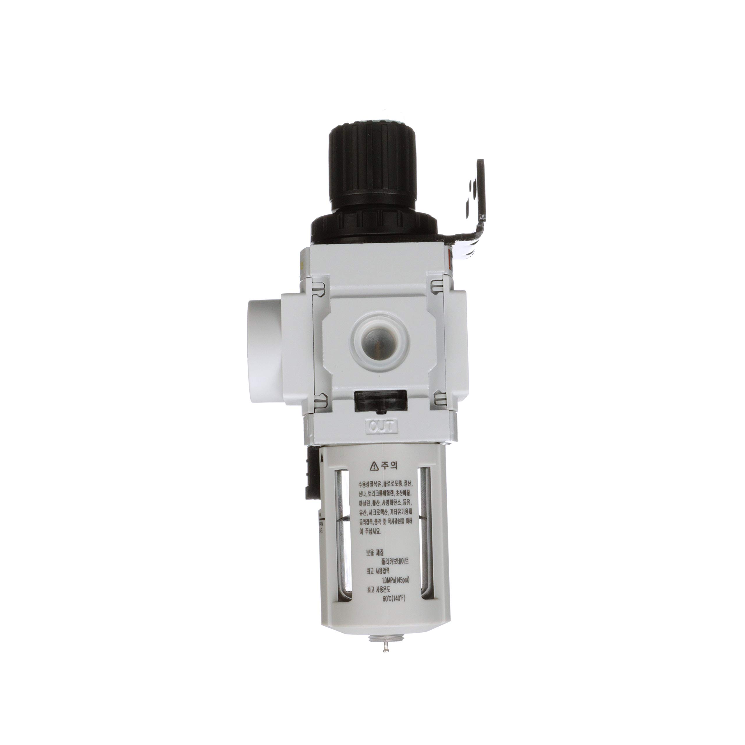 PneumaticPlus PPP2-N02BG Regulador de filtro de aire miniatura Piggyback Combo 1/4" NPT – 5 micras, Cuenco de poliéster, drenaje manual, manómetro incrustado