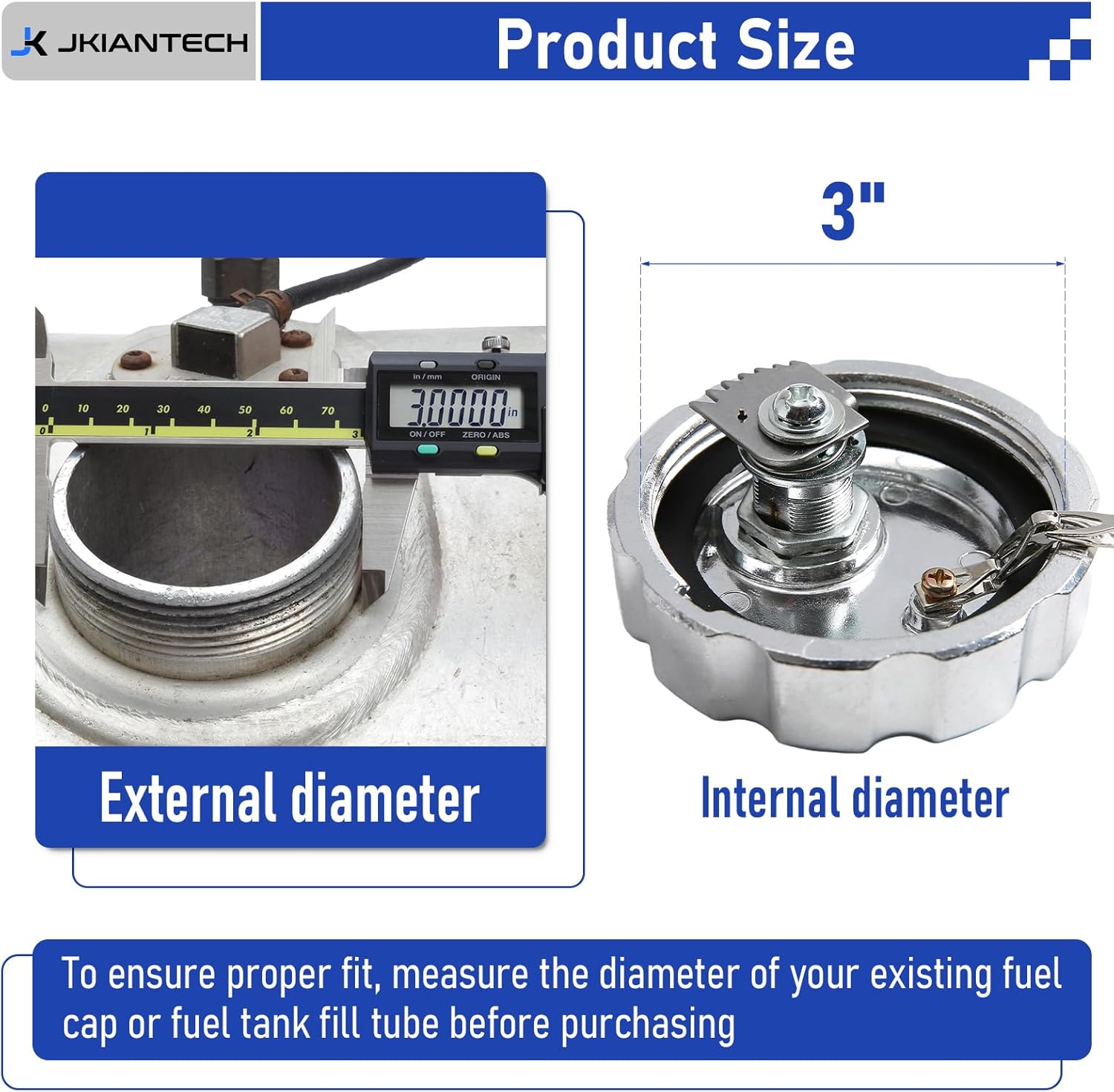 20770691 3" Locking Fuel Cap (2pcs), Compatible with Volvo VN/VNL Heavy Duty Trucks Models, Aluminum Diesel Fuel Tank Cap, Replaces 20511590 S23949 VOL20770691